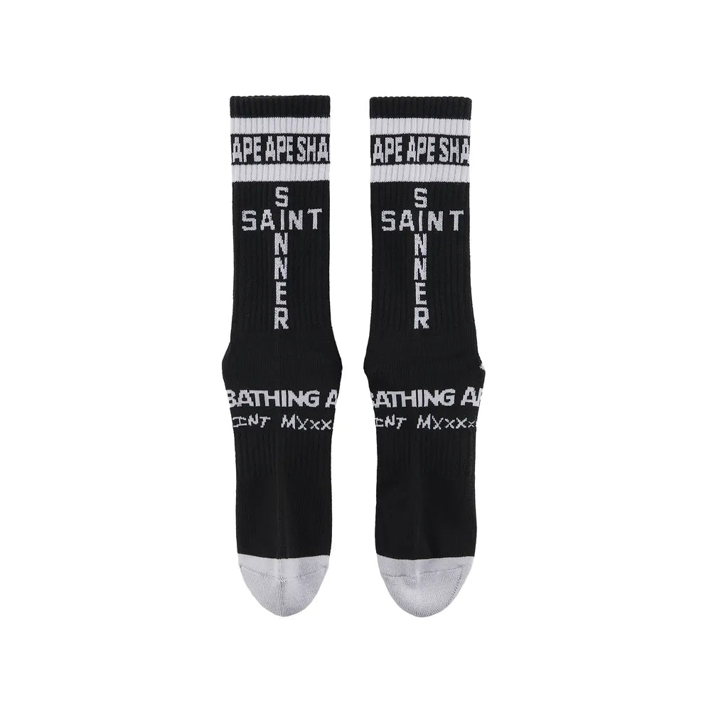 ©︎SAINT M×××××× / A BATHING APE AP_SOCKS WHITE (SM-YS8-0000-C37)