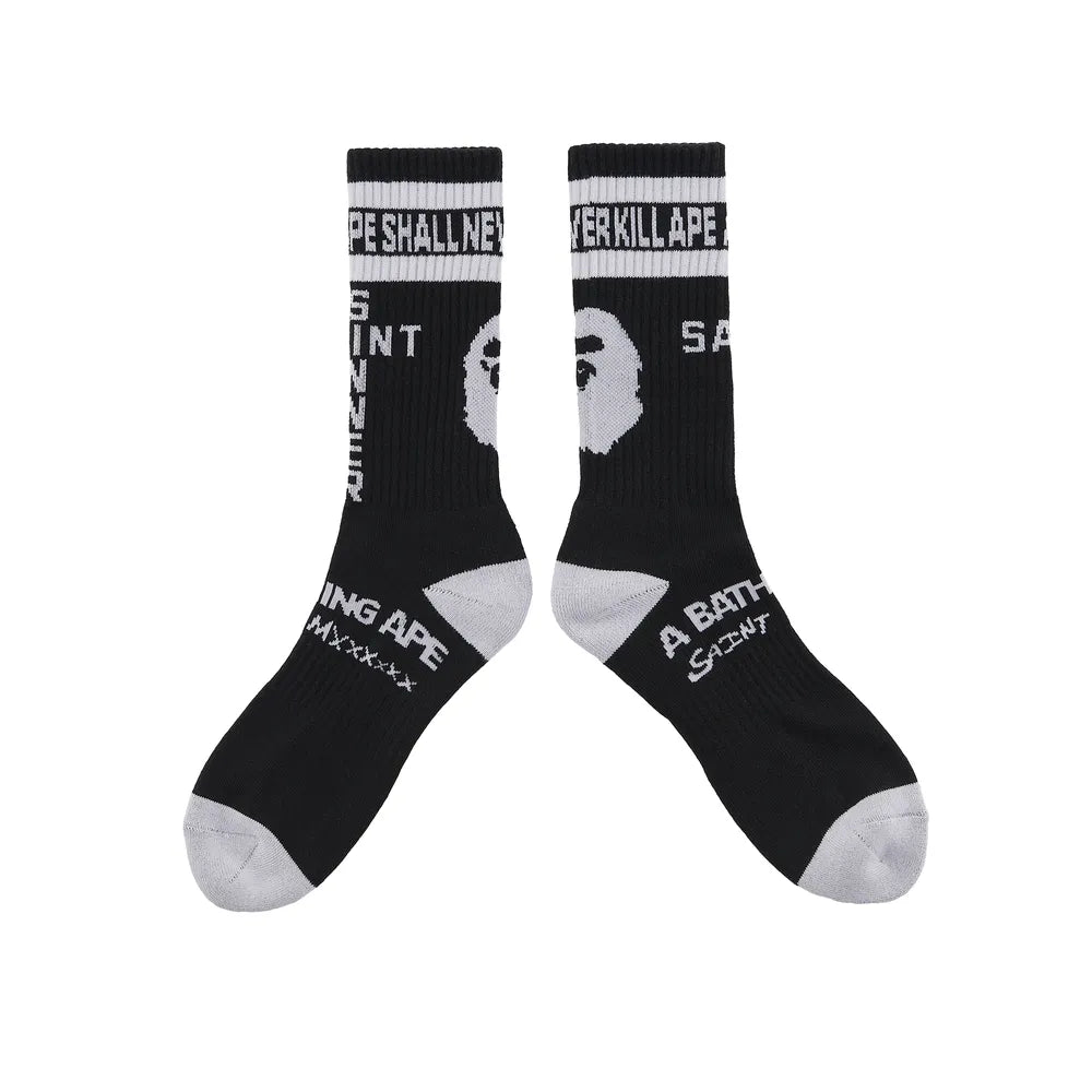 ©︎SAINT M×××××× × A BATHING APE AP_SOCKS WHITE (SM-YS8-0000-C37)