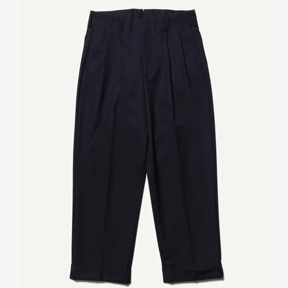 A.PRESSE / Slub Wool Navy Trousers