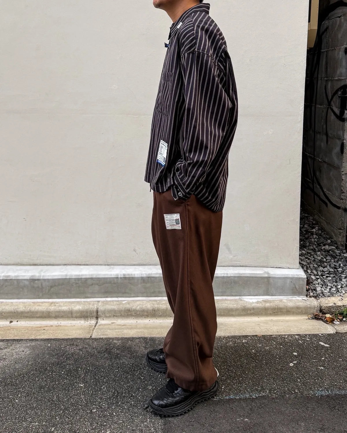 Maison MIHARA YASUHIRO in・stru(men-tal). / C/R STRIPE DRESS SHIRT (I17SH132)