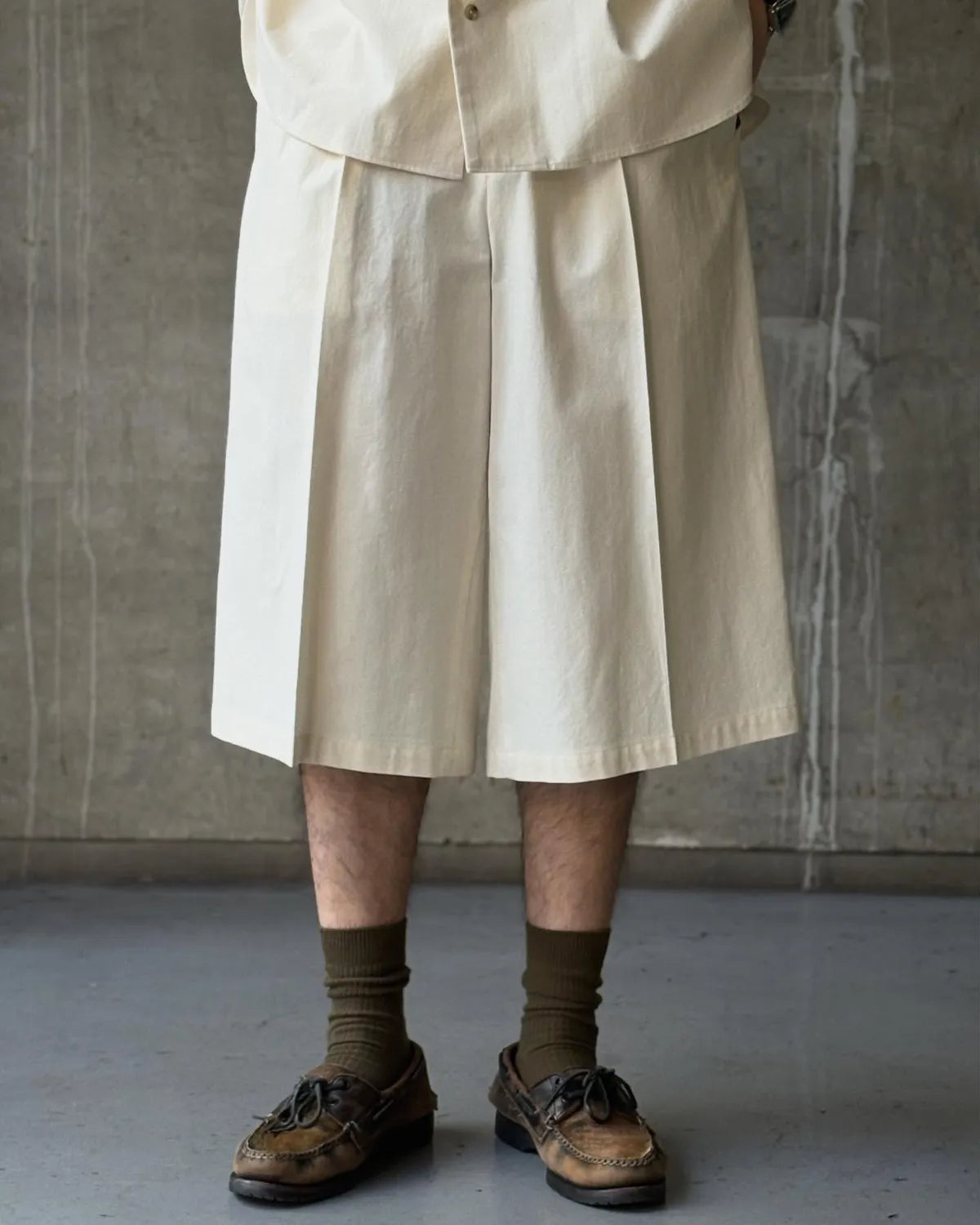 POLYPLOID / TUCK WIDE SHORTS A (A-3-008-000)