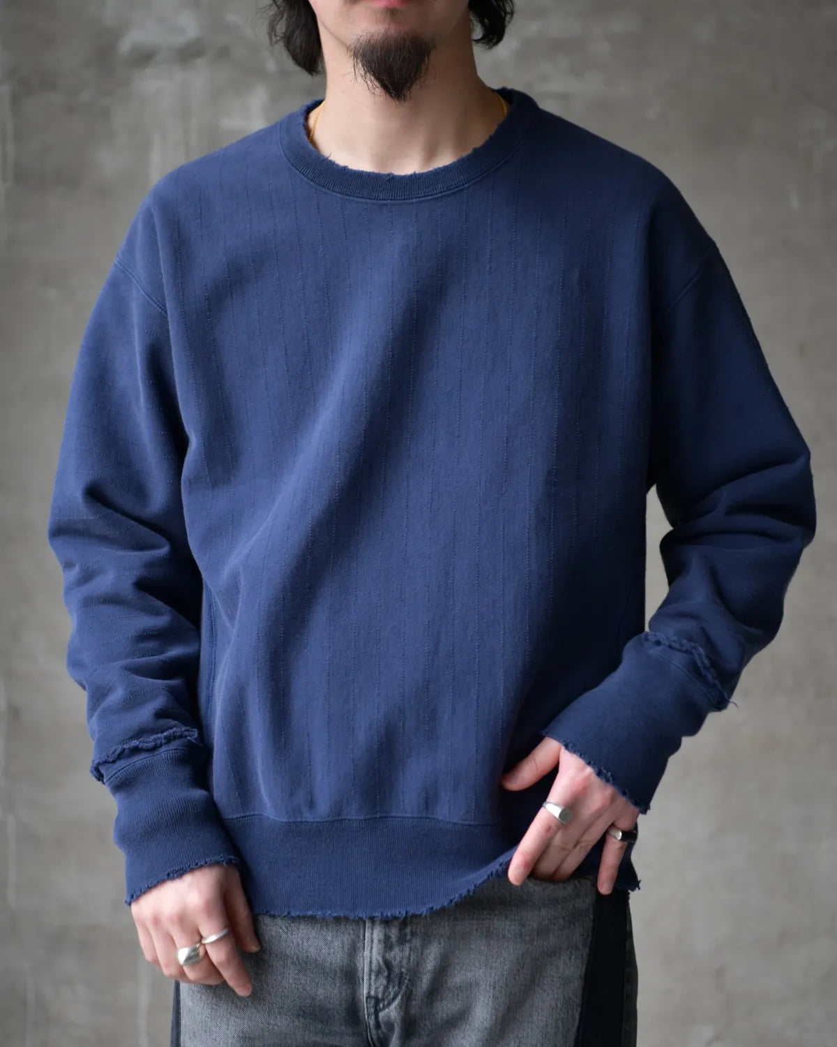 DEAR BORO / Sashiko Crew Neck Sweatshirts (793-6132002)