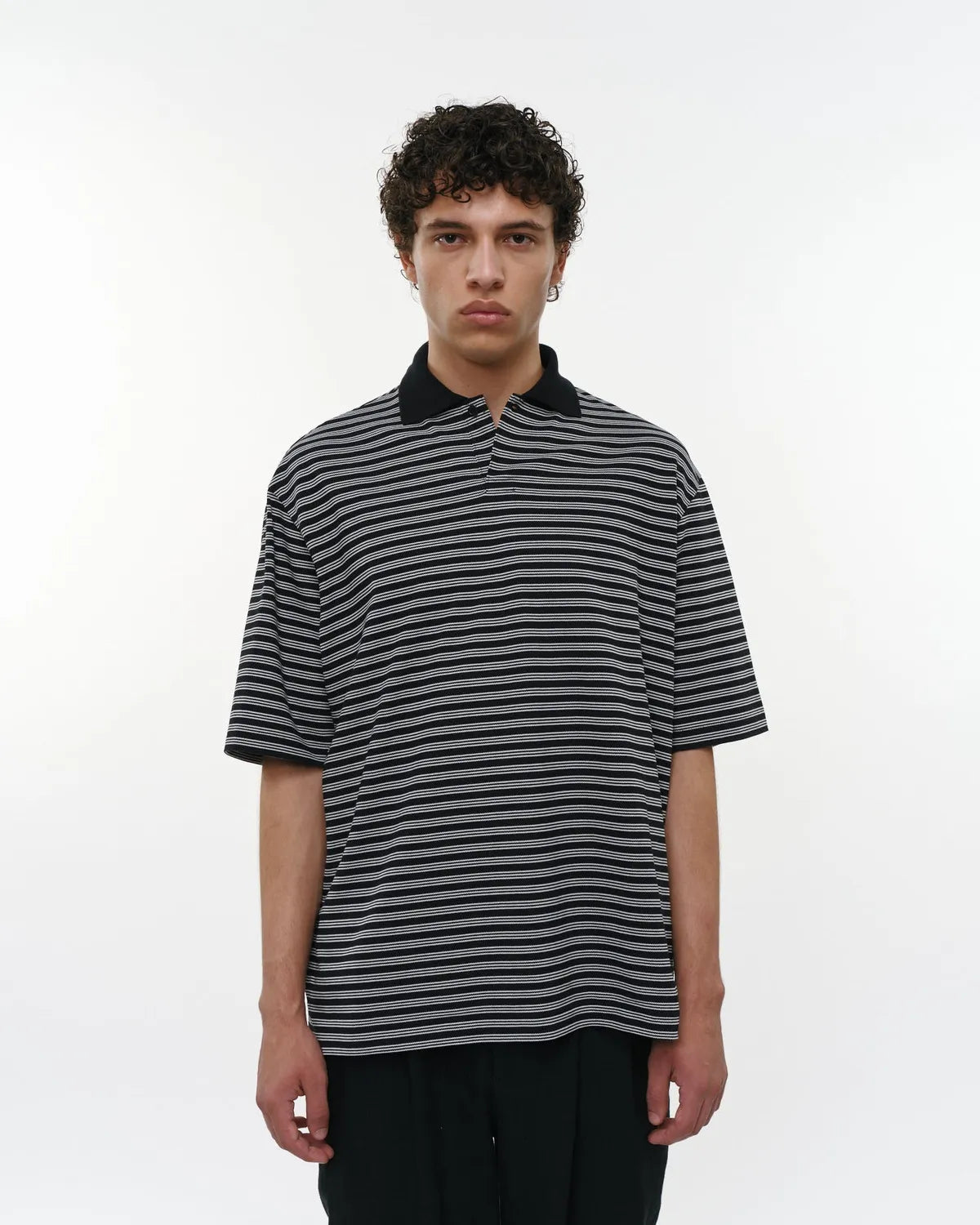marka / 40//1 Organic Cotton High Twisted Pique One Button Tee S/S (M26A14CS02B)