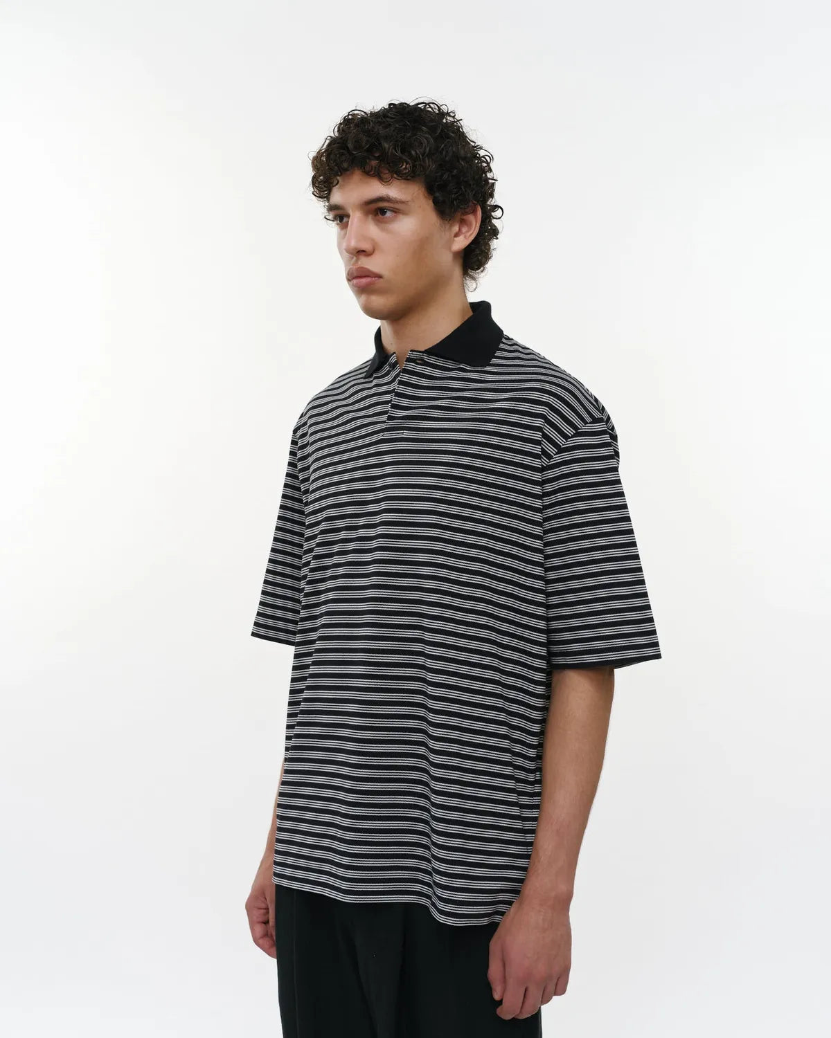 marka / 40//1 Organic Cotton High Twisted Pique One Button Tee S/S (M26A14CS02B)
