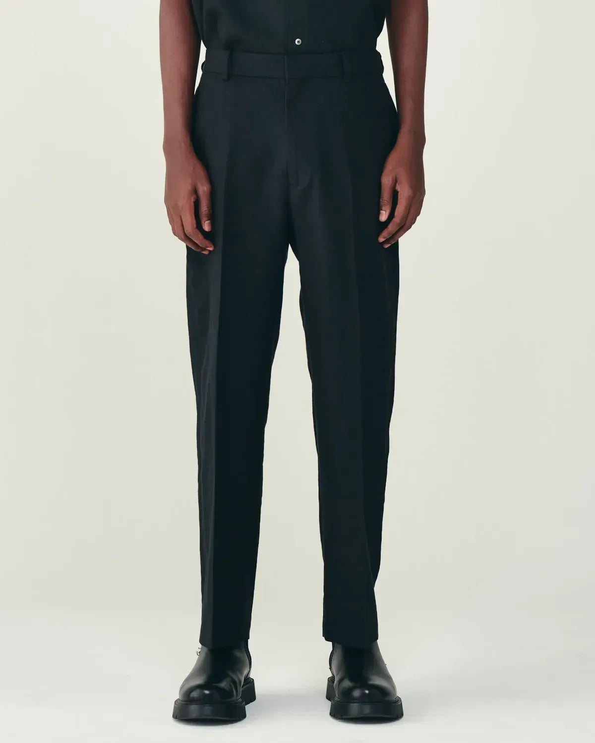 MARKAWARE / Organic Wool Hemp Tropical / Flat Tapered Trousers (A26B06PT01C)
