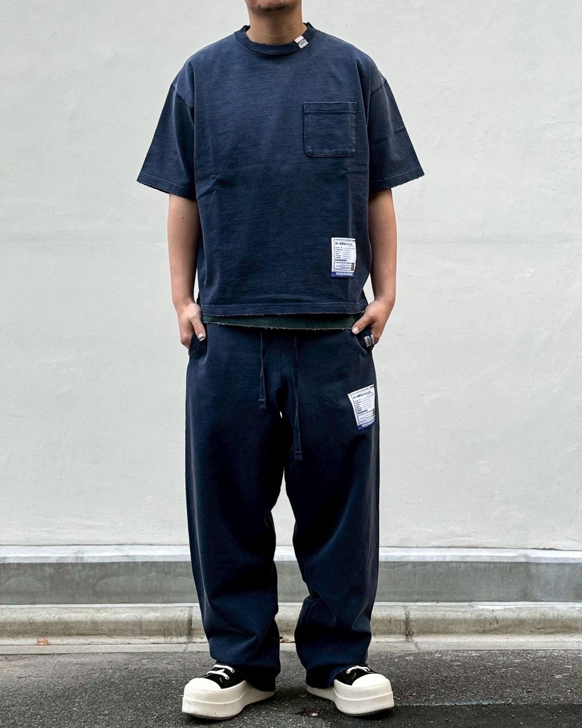 Maison MIHARA YASUHIRO in・stru(men-tal). / Sun Faded Like Distressed Pocket T-shirt (I16TS571)