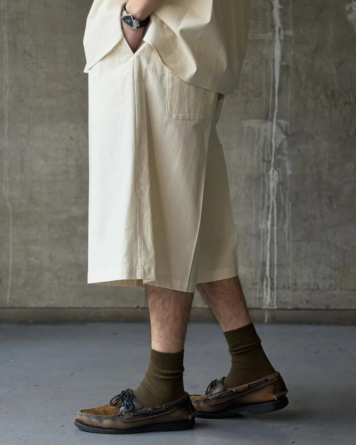 POLYPLOID / TUCK WIDE SHORTS A (A-3-008-000)