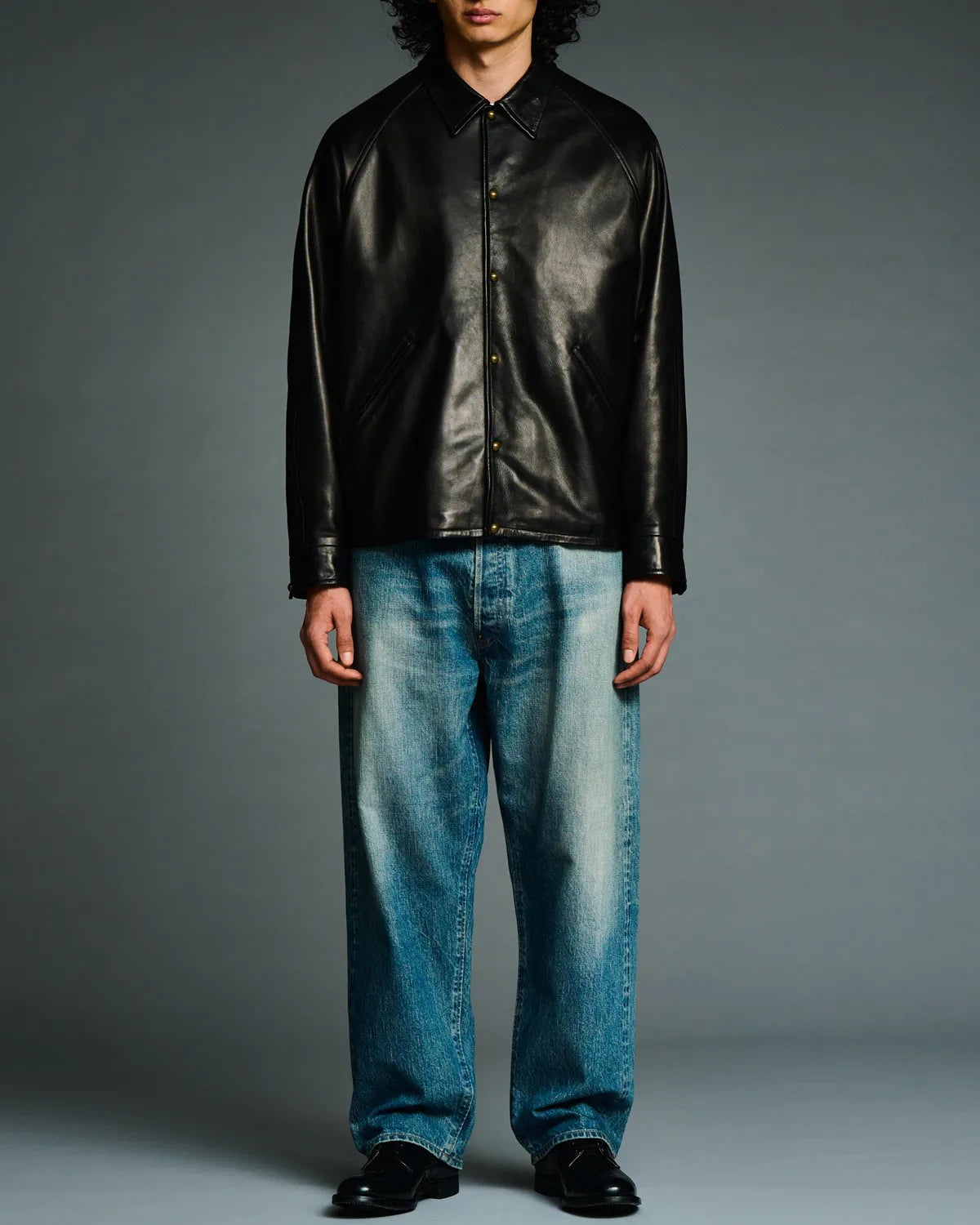 A.PRESSE / Leather Coach Jacket (26AAP-01-01)