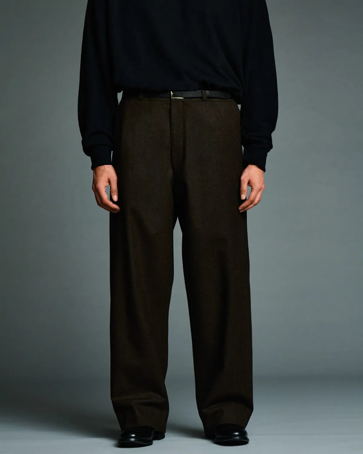 A.PRESSE / Wool Flannel Wide Trousers (26AAP-04-03)