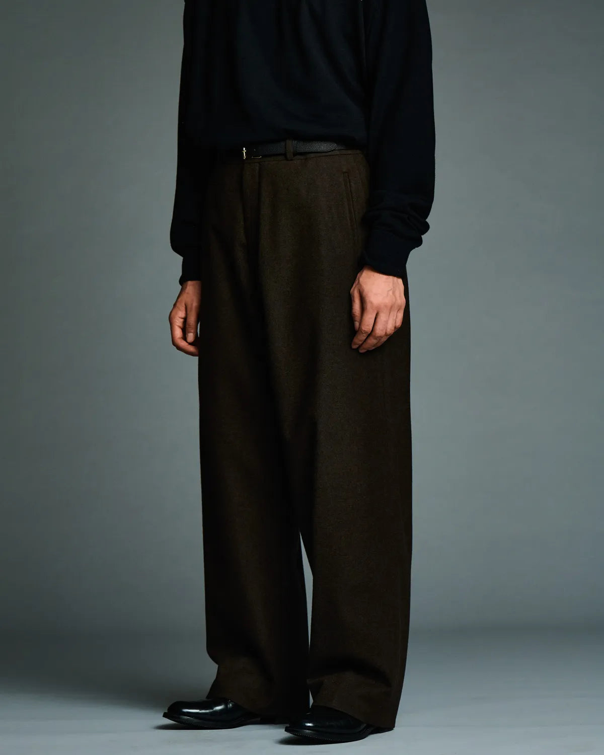 A.PRESSE / Wool Flannel Wide Trousers (26AAP-04-03)