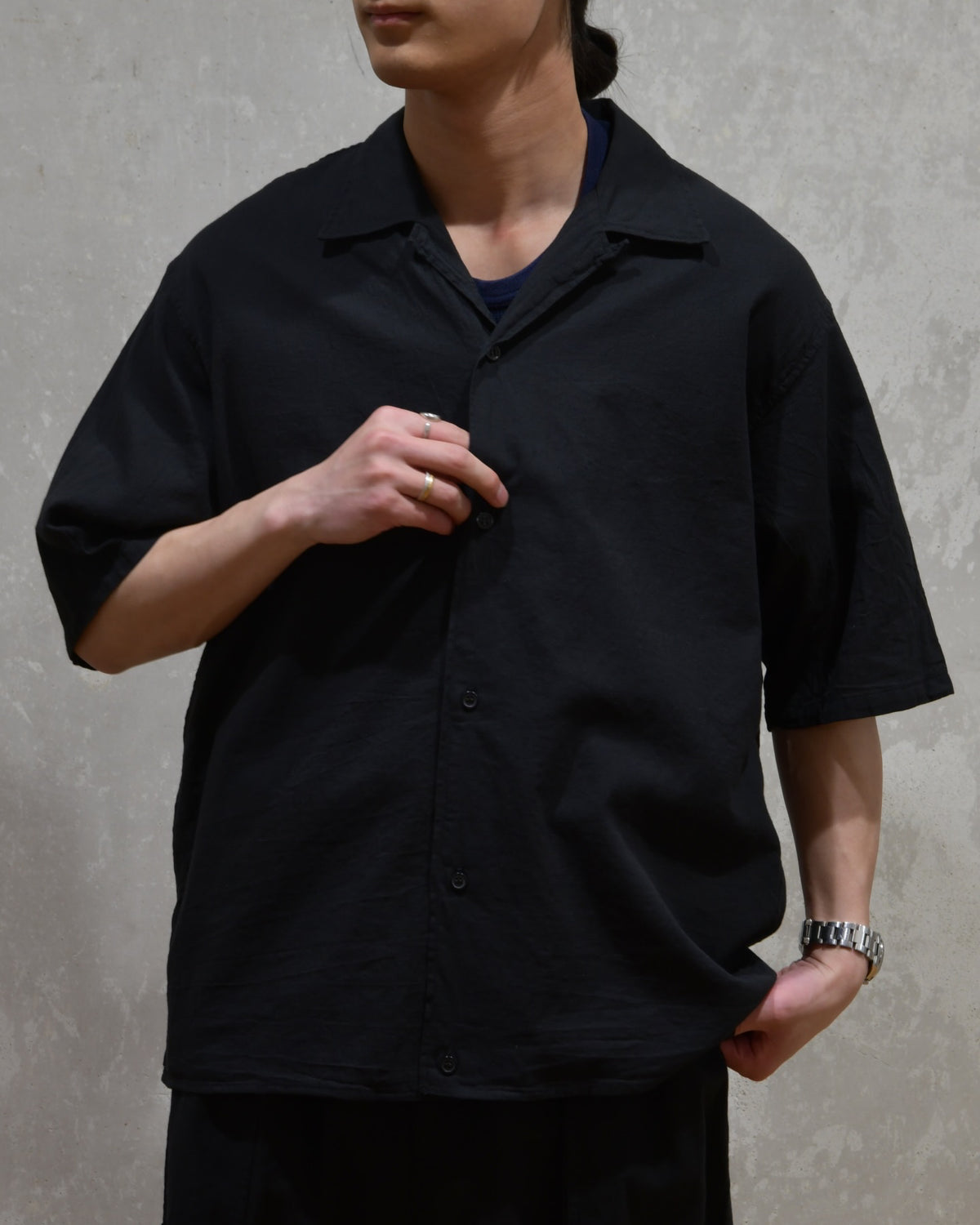 marka / OPEN COLLAR S/S SHIRT (M26A16SH01B)