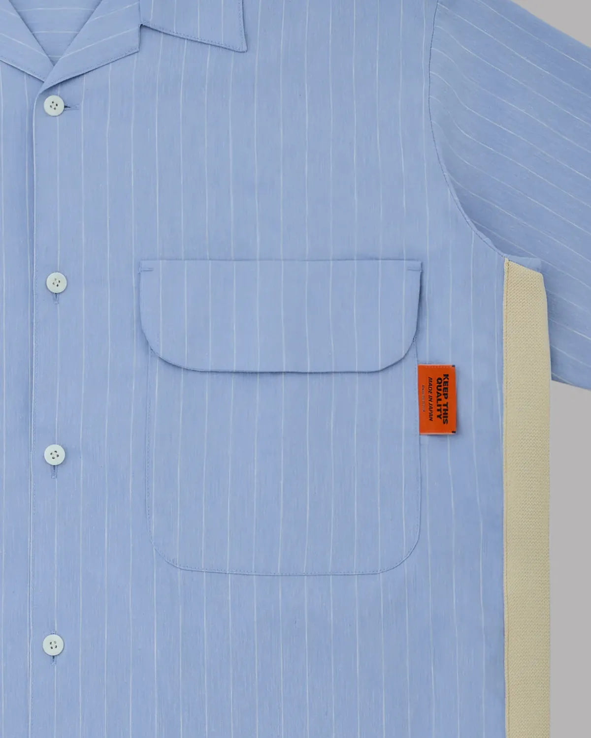 ALWAYS OUT OF STOCK / SIDE STRIPE OPEN COLLAR LINEN SHIRT (HA-026105131)