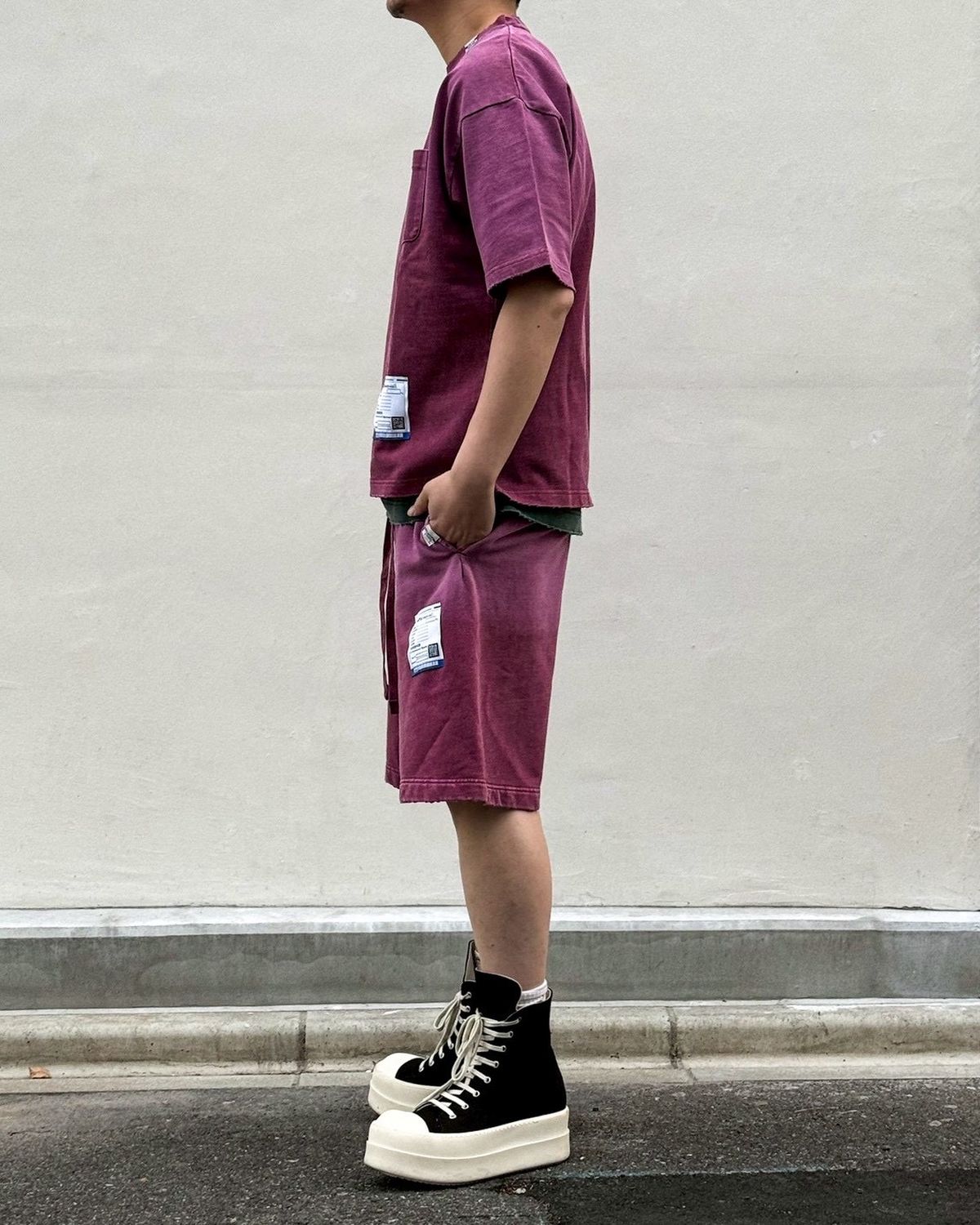 Maison MIHARA YASUHIRO in・stru(men-tal). / Sun Faded Like Distressed Sweat Shorts (I16SP563)