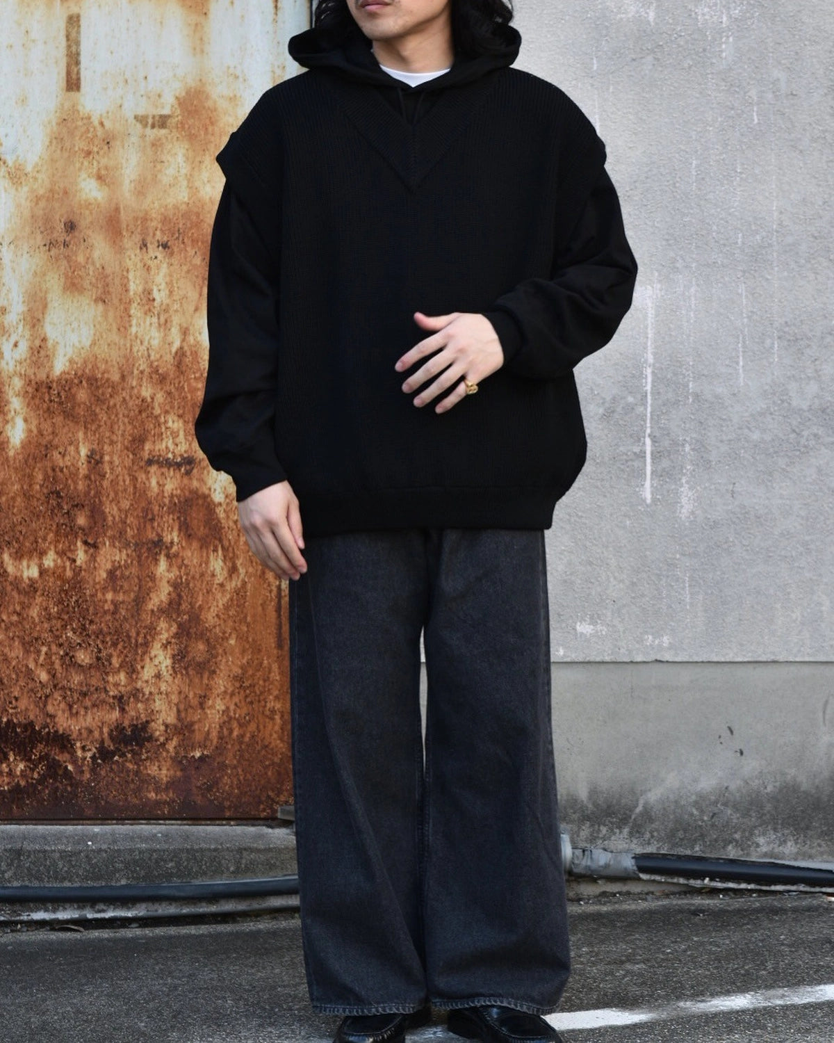 COOTIE PRODUCTIONS® / Rib Stitch Tilden Knit Vest (CTE-25A325)