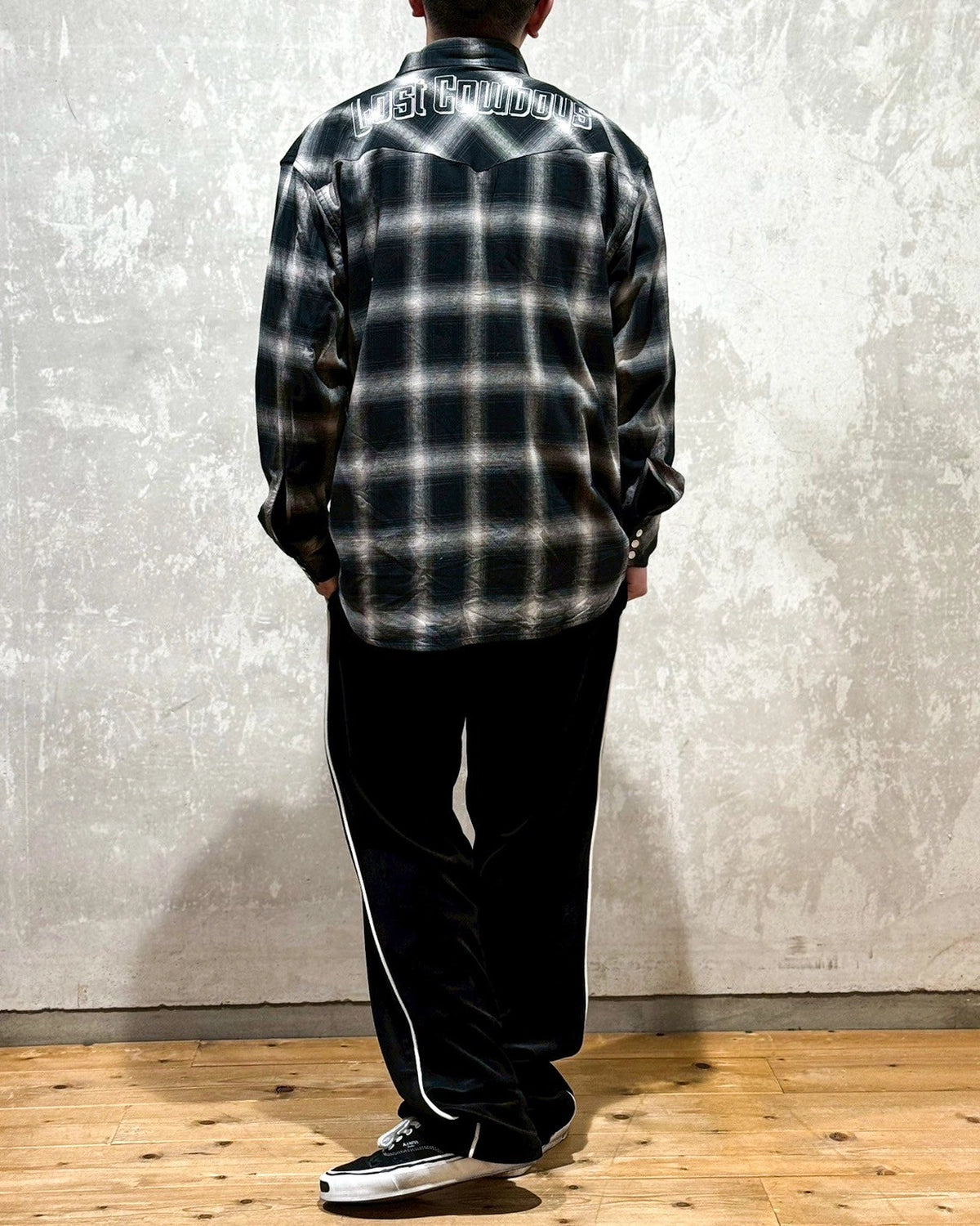 LASTMAN / OMBRE PLAID WESTERN SHIRTS -L/S- (251LM-SH03)