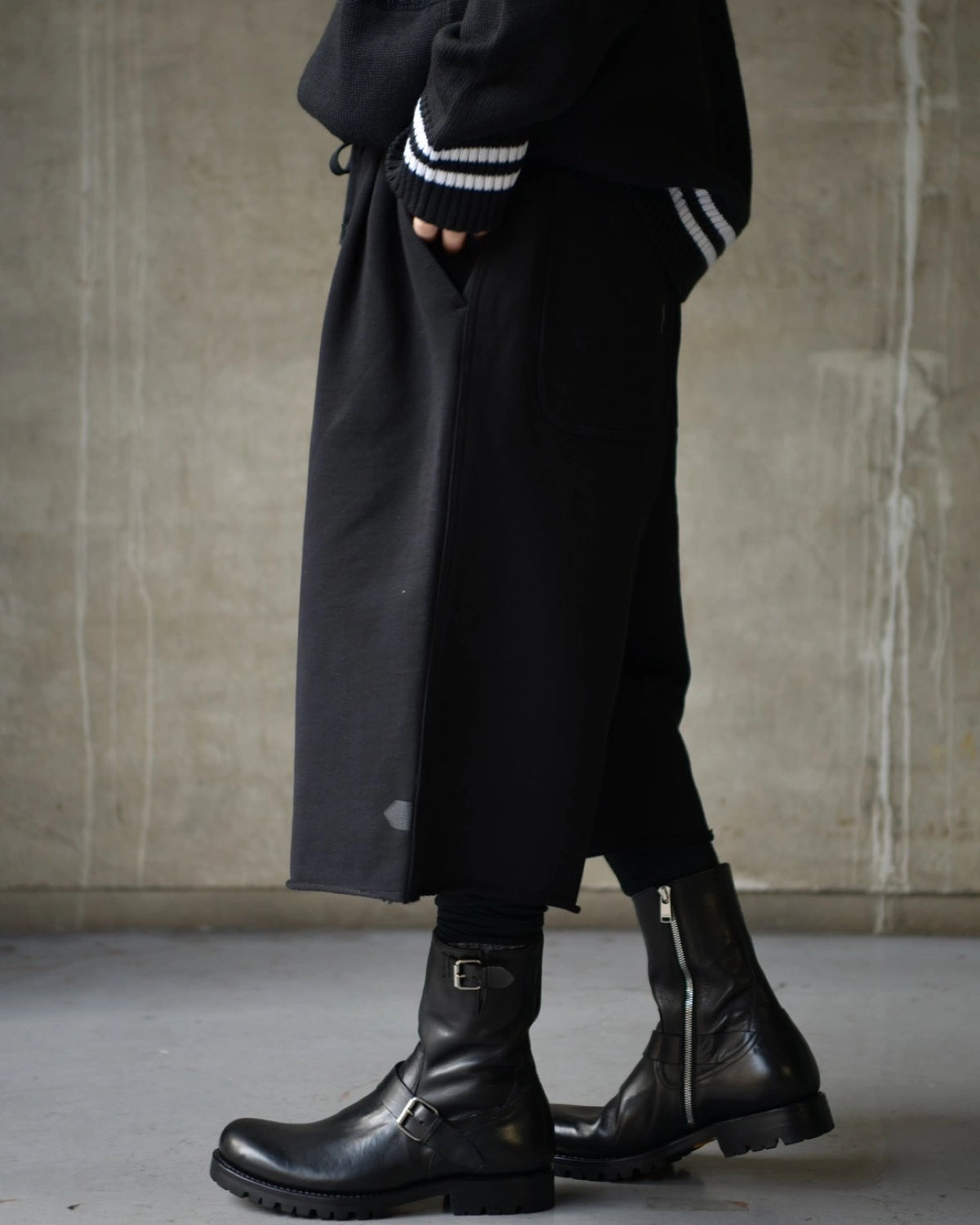 DOVER STREET MARKET kei ninomiya / PLEATED SHORTS COTTON BACK PILE KNIT (DSM01P006)