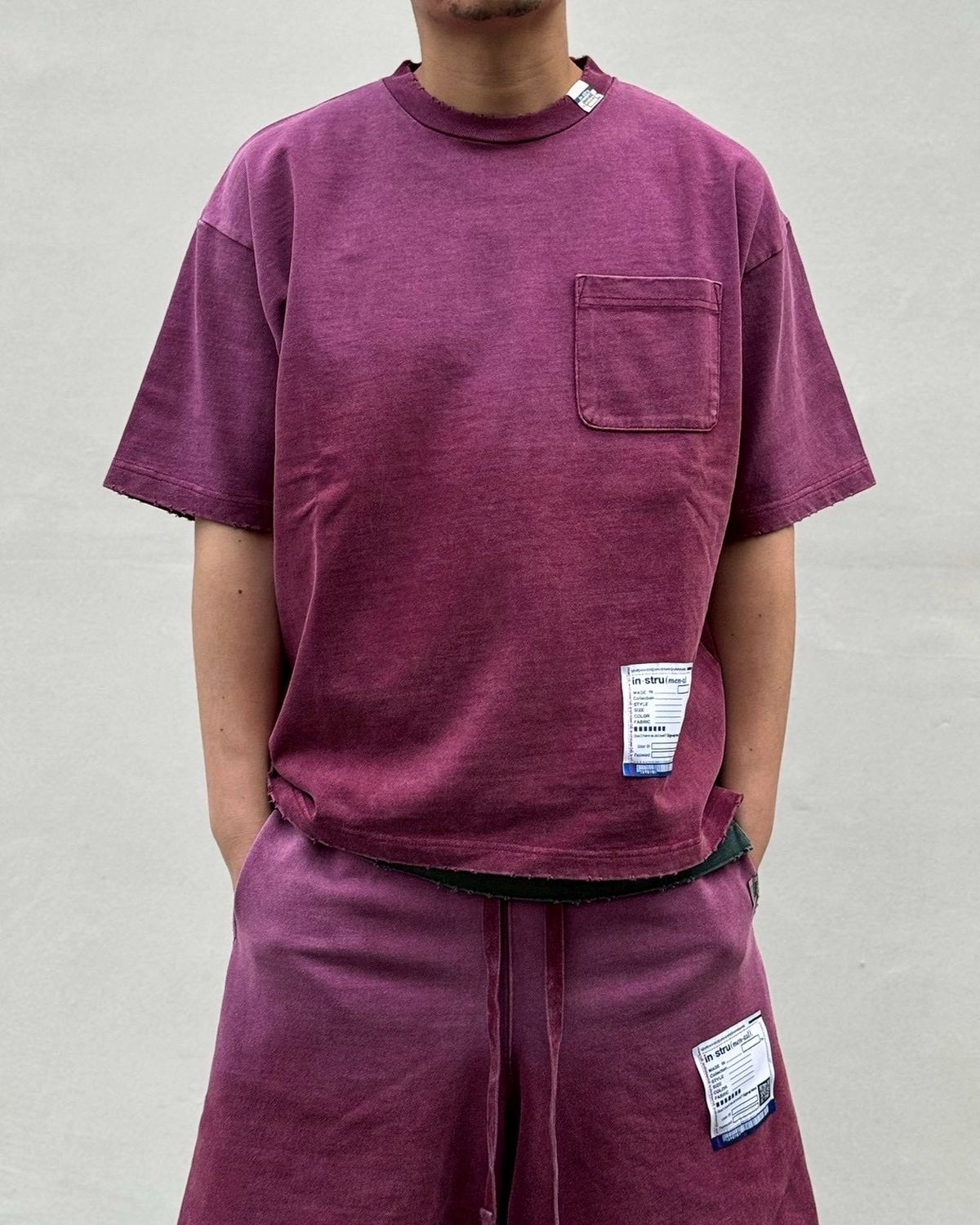 Maison MIHARA YASUHIRO in・stru(men-tal). / Sun Faded Like Distressed Pocket T-shirt (I16TS571)