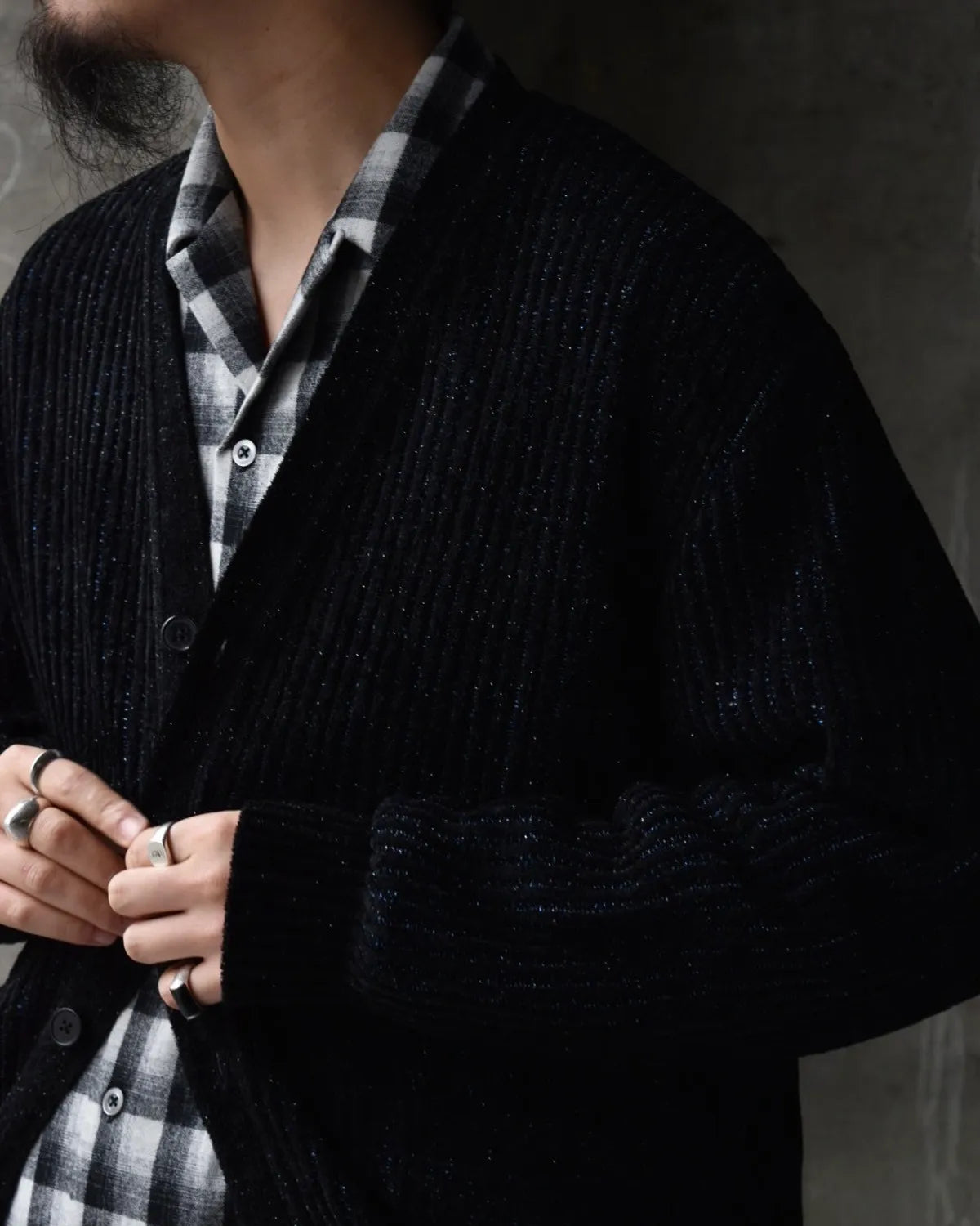 WACKO MARIA / GLITTER CARDIGAN (25FW-WMK-KN04)