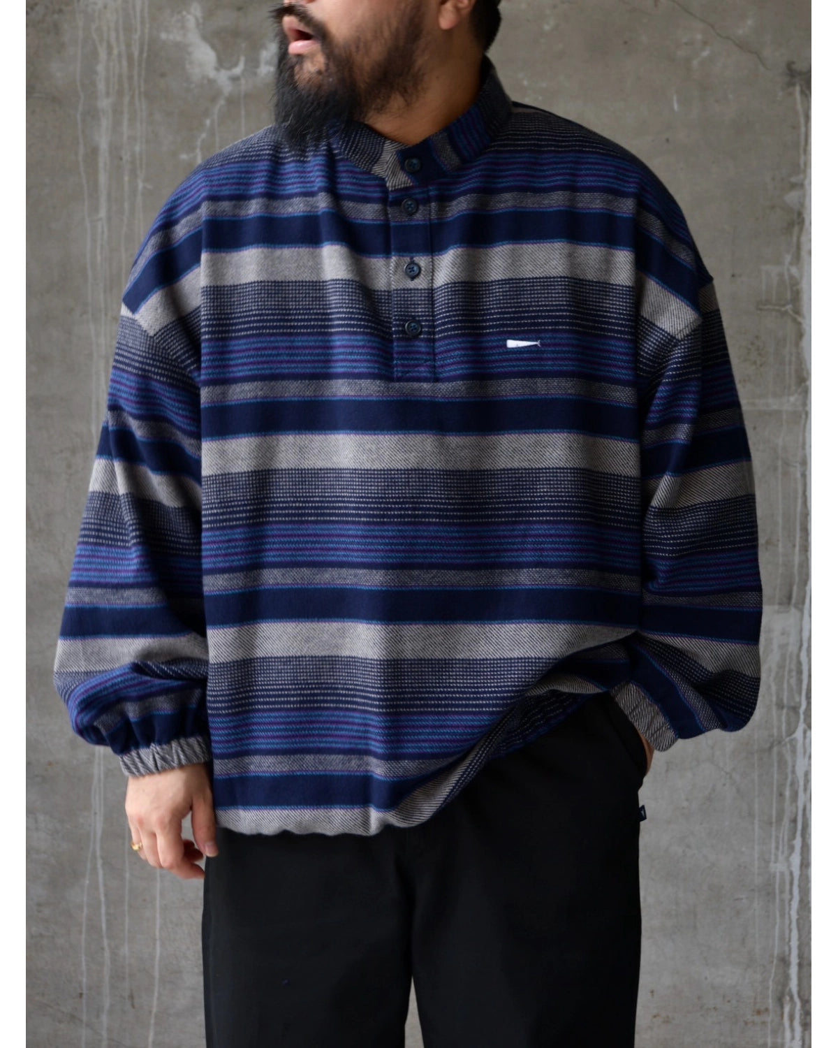DESCENDANT / TETTY STRIPE PULLOVER LS SHIRT (262TQDS-SHM05)