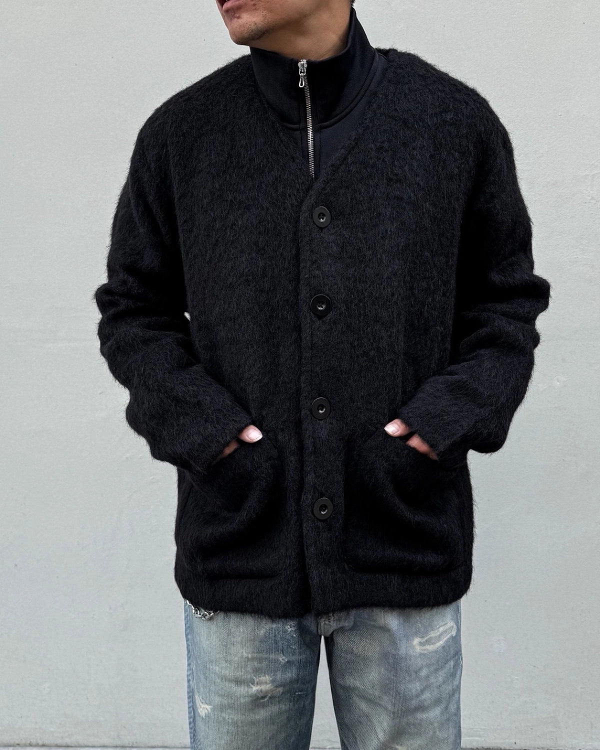OUR LEGACY / CARDIGAN Black Mohair (M4206CBM)