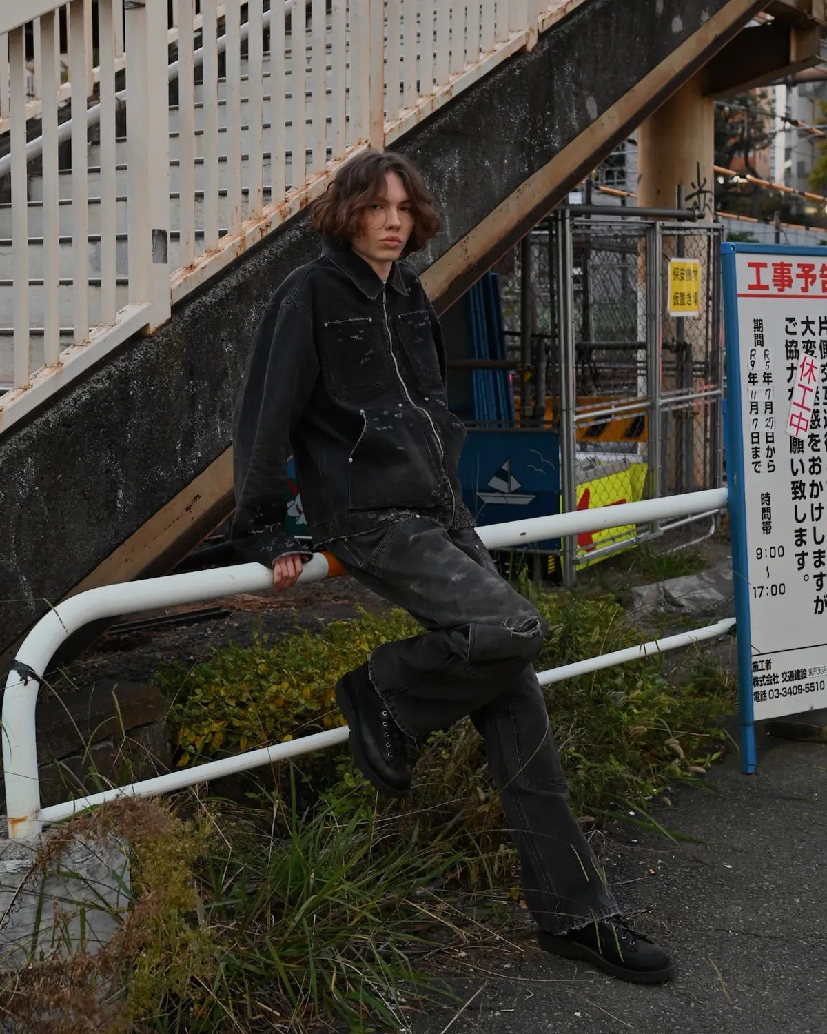 MIYAGIHIDETAKA -Rafu- / Distressed Work Jacket (MH045)