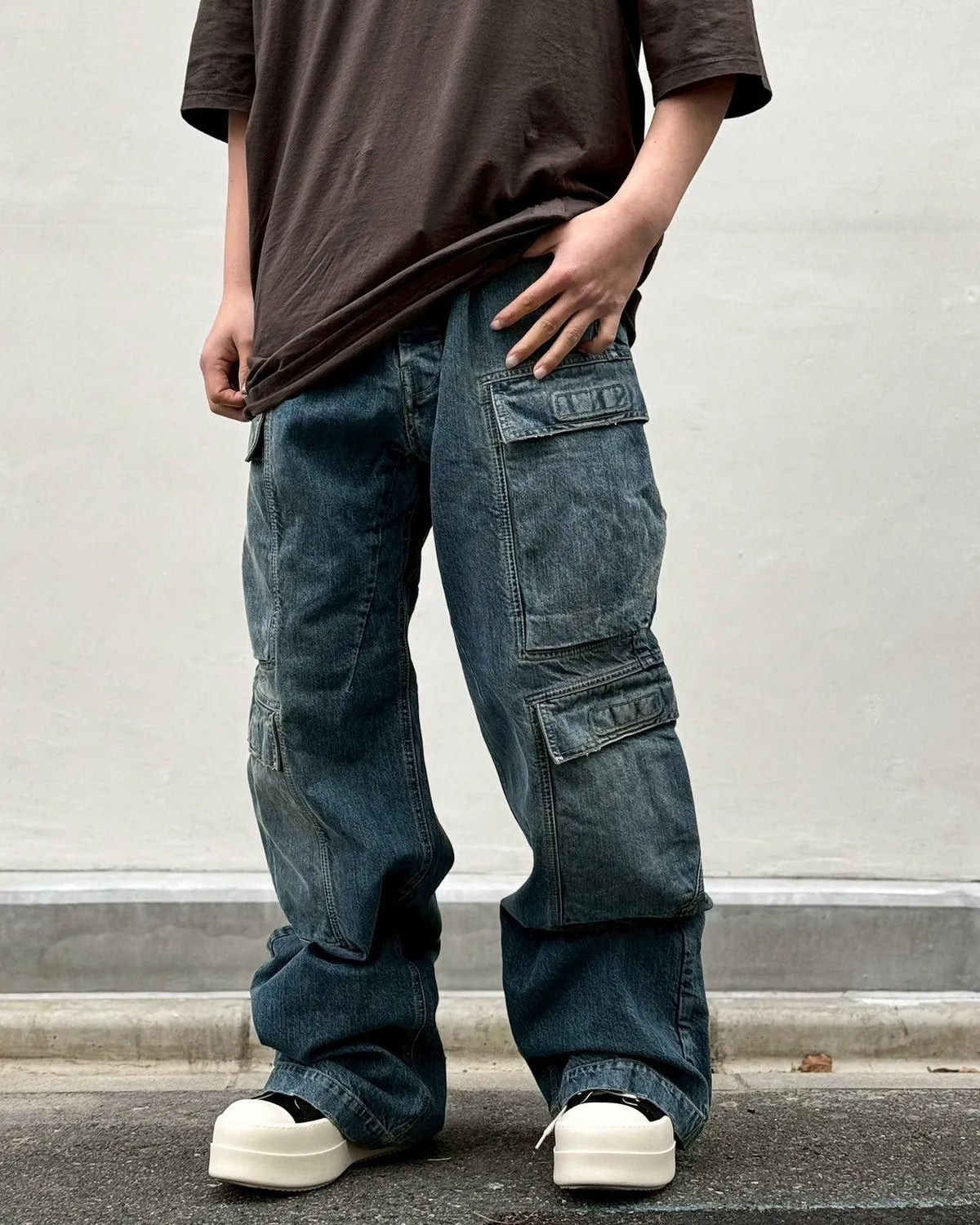 Rick Owens DRKSHDW / DOUBLE CARGO JEANS (DU01F4361)