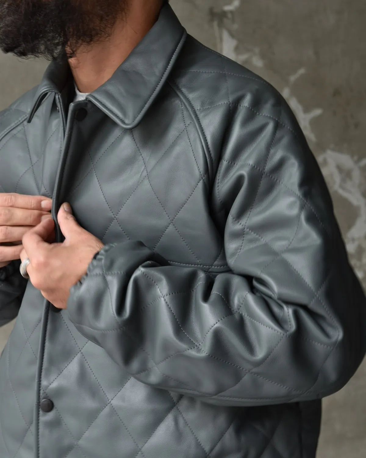 CHALLENGER / QUILTING LEATHER JACKET (CLG-JK 025-008)