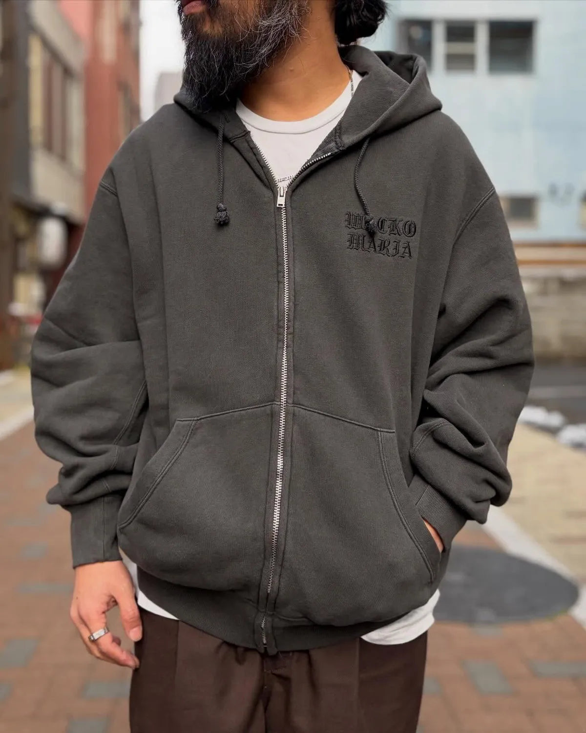 WACKO MARIA / WASHED MIDDLE WEIGHT FULL ZIP HOODED SWEAT SHIRT (26SSE-WMC-SS01)