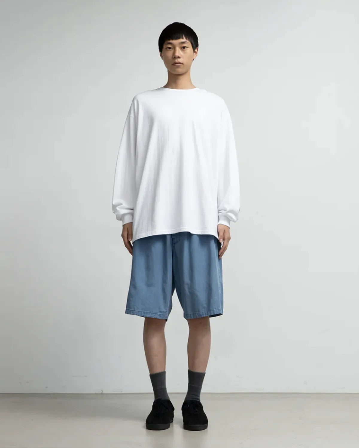 Graphpaper / SIDOGRAS indigo Poplin Track Shorts (GM252-40048)