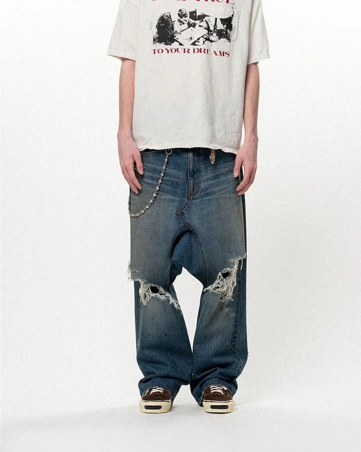 KAMIYA / Distressed Sarouel Denim Pants (G17PT064)