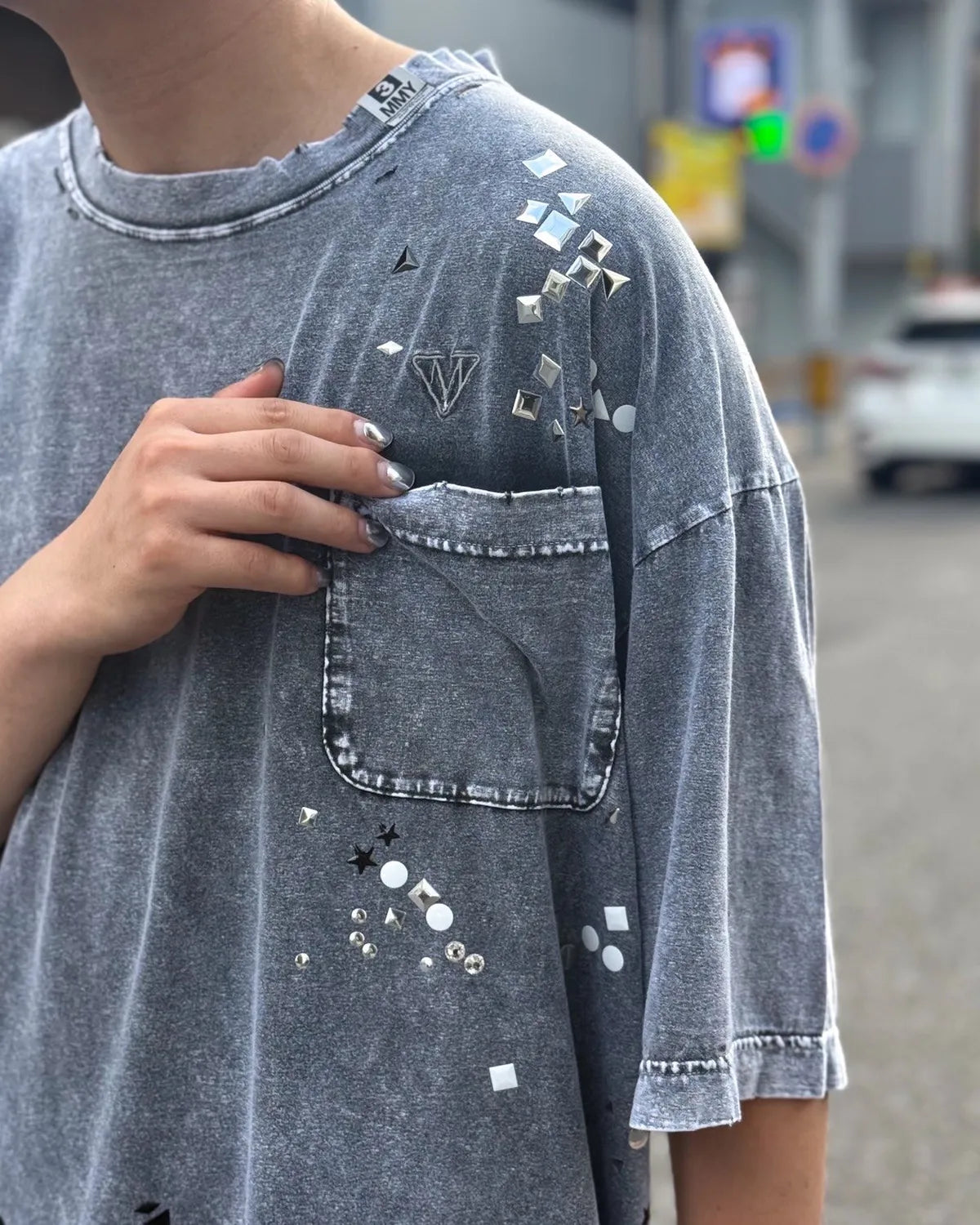 Maison MIHARA YASUHIRO / EMBELLISH BLEACH TEE (A15TS631)