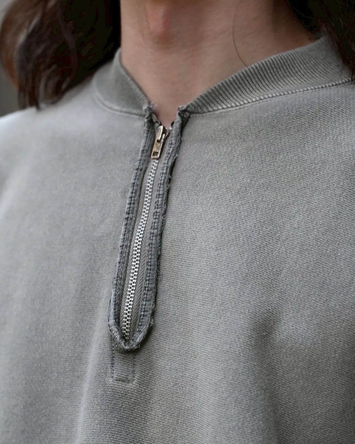 A.PRESSE / Vintage Half Zip Rib Collar Sweatshirt (25AAP-05-07)