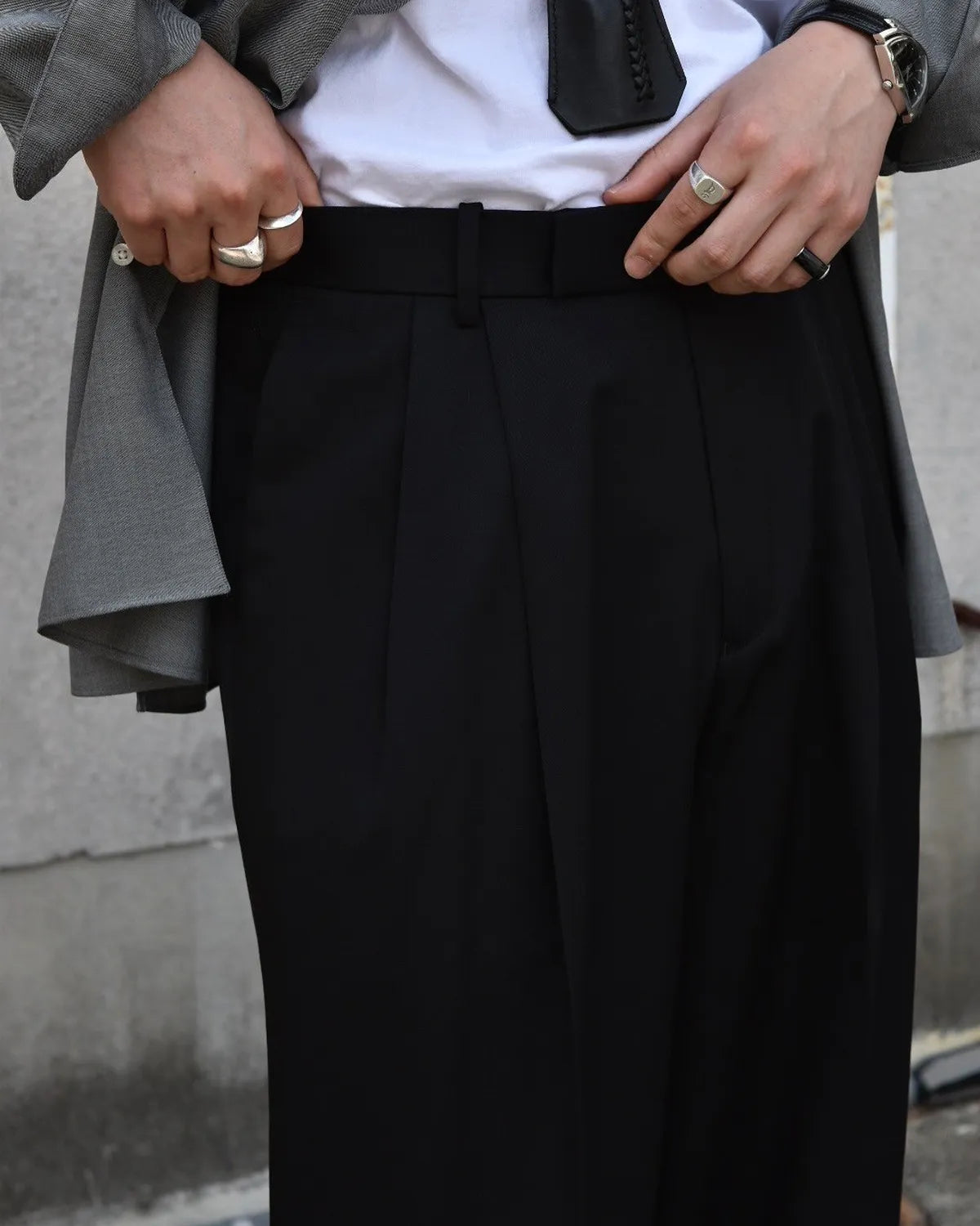 MARKAWARE / Organic Wool 2/80 Gabardine Double Pleated Classic Wide Trousers (A25C01PT01C)