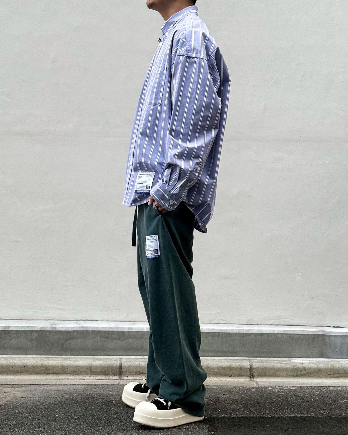 Maison MIHARA YASUHIRO in・stru(men-tal). / Cotton High Density Stripe Long-sleeve Shirt (I16SH111)