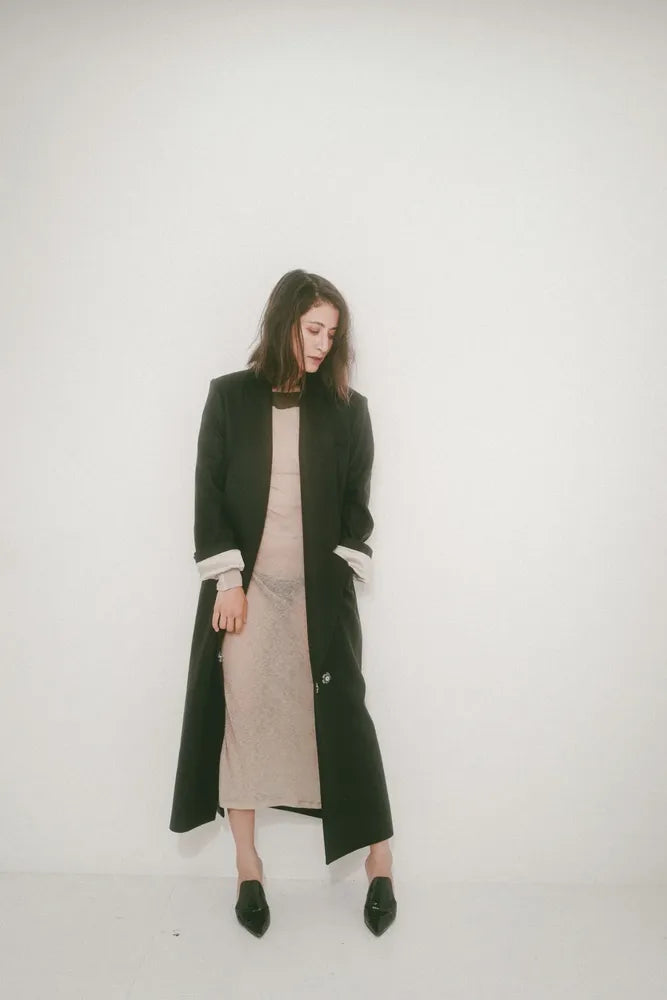PASCAL MARIE DESMARAIS / ストックシルバーワンピ (KAHKI × BEIGE)