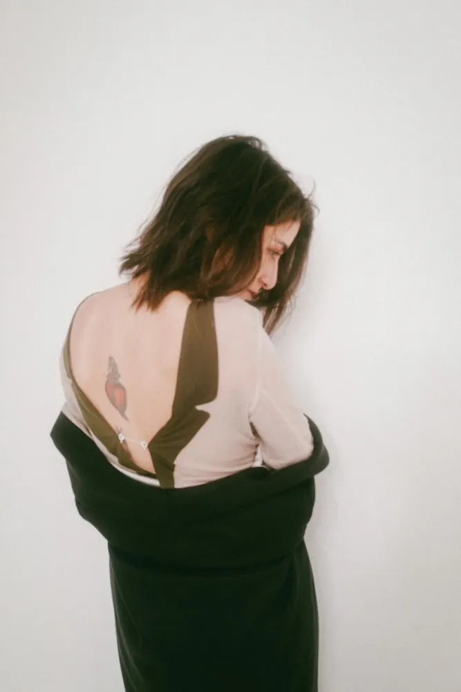 PASCAL MARIE DESMARAIS / ストックシルバーワンピ (KAHKI × BEIGE)