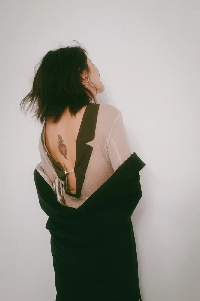 PASCAL MARIE DESMARAIS / ストックシルバーワンピ (KAHKI × BEIGE)