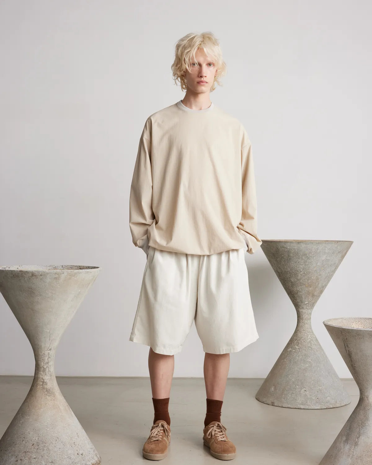 Graphpaper / Silk Noil Viscose Sleeping Easy Shorts (GU251-40049)