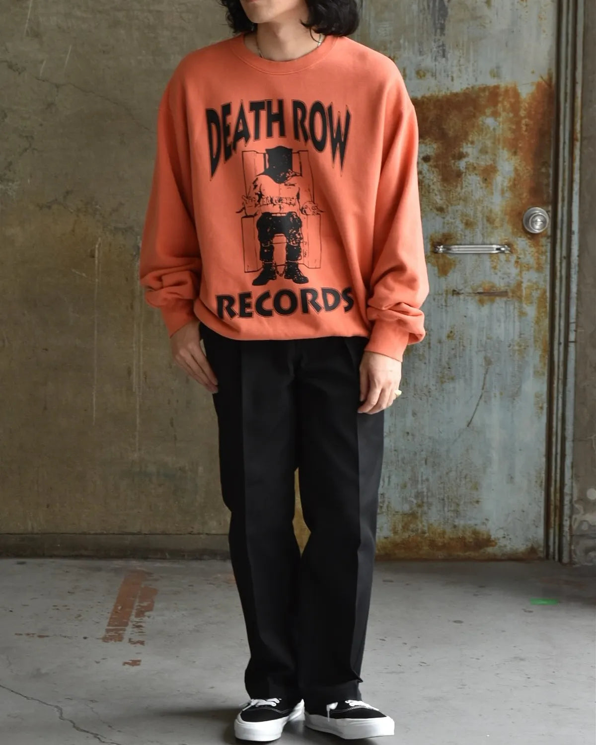 WACKO MARIA × DEATH ROW RECORDS / GARMENT DYED CREW NECK SWEAT SHIRT (DEATHROW-WM-SS03)