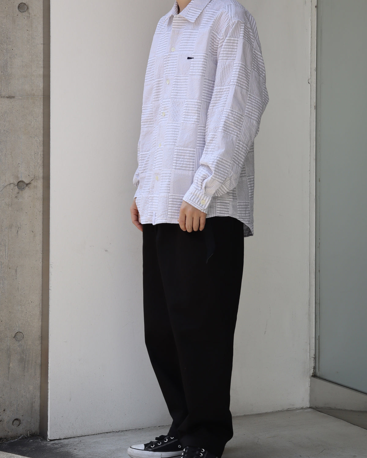 DESCENDANT / MILPITAS PATCHWORK LS SHIRT (261WVDS-SHM03)