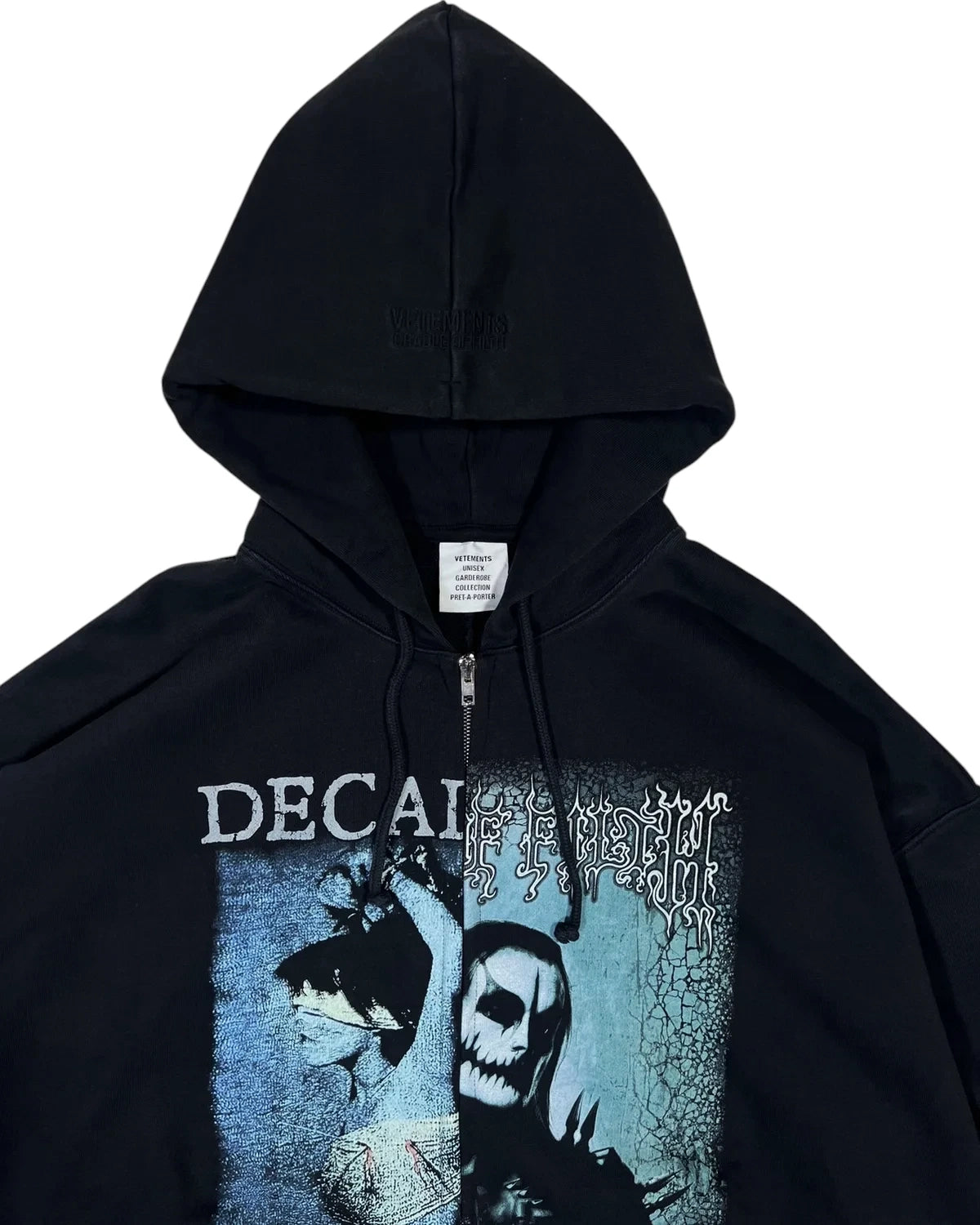 VETEMENTS / COF CUT-UP OVERSIZED ZIP-UP HOODIE (UCF76ZU950BB)