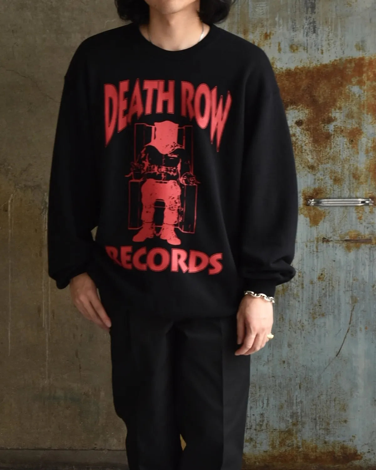 WACKO MARIA × DEATH ROW RECORDS / GARMENT DYED CREW NECK SWEAT SHIRT (DEATHROW-WM-SS03)