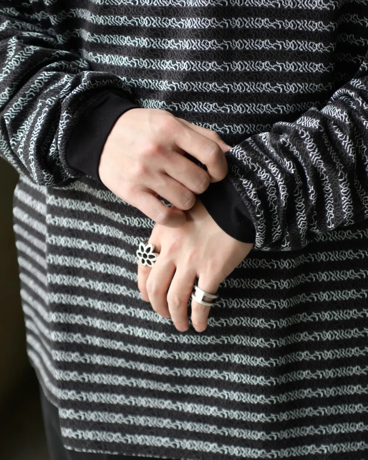 COOTIE PRODUCTIONS® / Supima Jacquard Border L/S Tee (CTE-26S329)