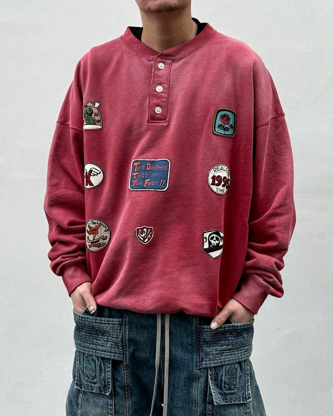 KAMIYA / Henry Neck Sweat T/C MltPch (G16PO074)