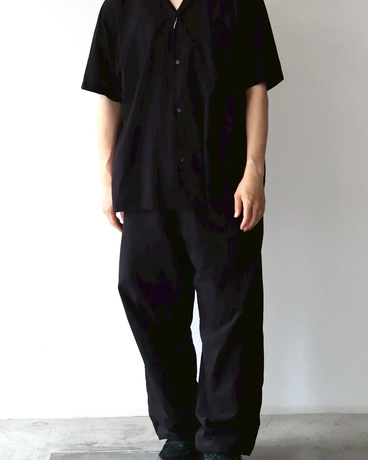 COMOLI / KHADIコットン 半袖オープンカラーシャツ (B01-02012)