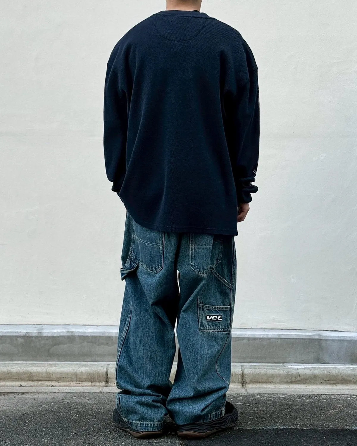 VETEMENTS / BIKER CROSS WAFFLE LONGSLEEVE (ME76LS181G)