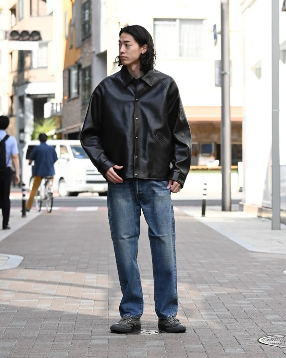 A.PRESSE / Leather Coach Jacket (25AAP-01-06)