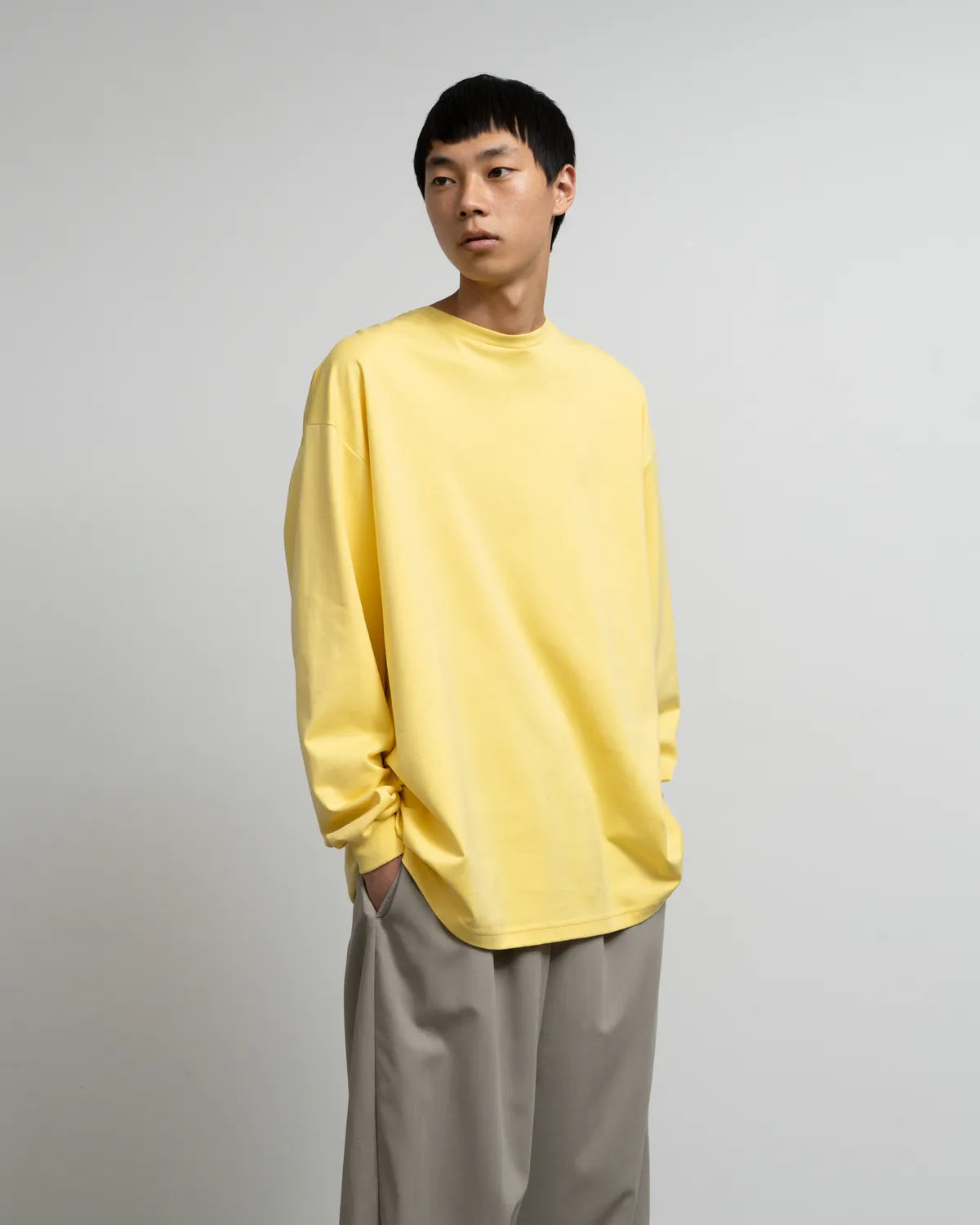 Graphpaper / Brushed Mockrody Crew Neck L/S Tee (GM253-70423)