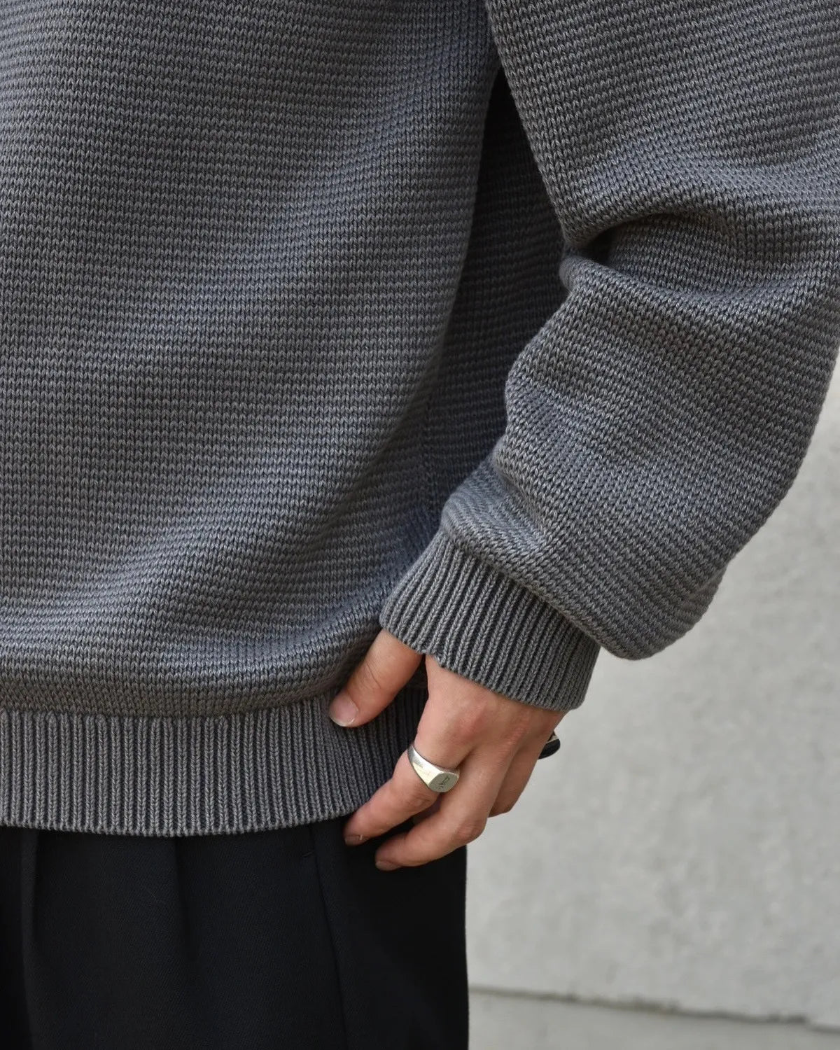 NONNATIVE / WORKER PULLOVER SWEATER COTTON YARN (NN-K4703)