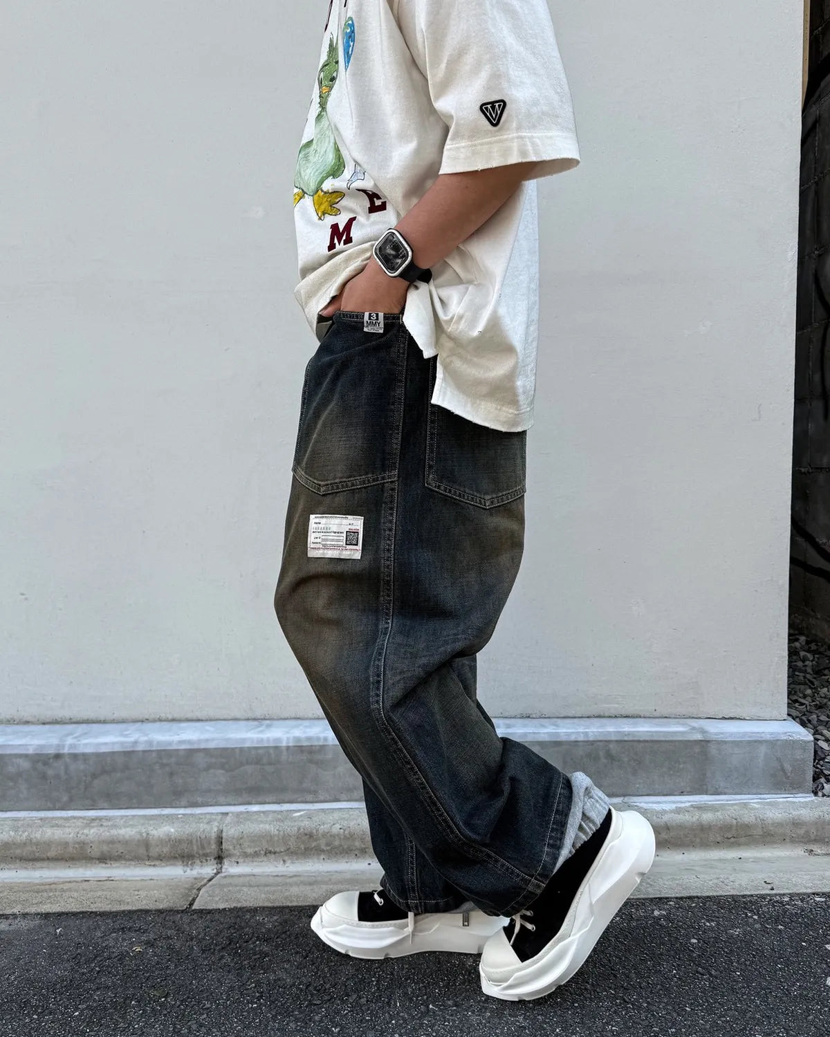 Maison MIHARA YASUHIRO / SWEAT LAYERED JEANS (A17PT025)